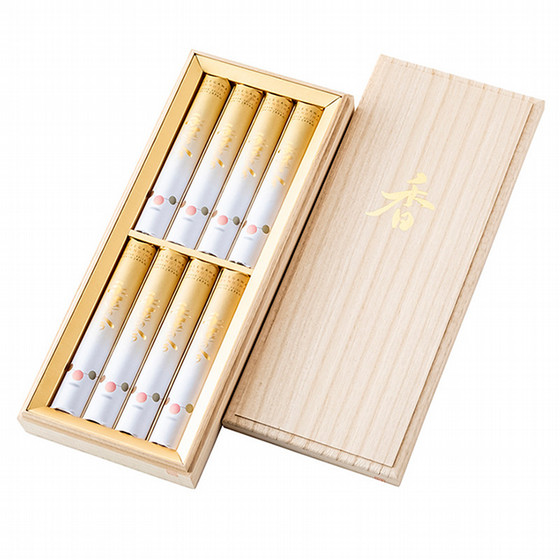 お仏壇のはせがわ］線香 贈答用 桐箱入り【進物 永遠の今 短寸8入