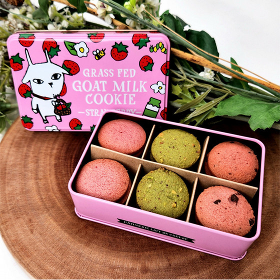 レ・ド・シェーブル］ヤギミルククッキー いちご＆スイート2缶セット