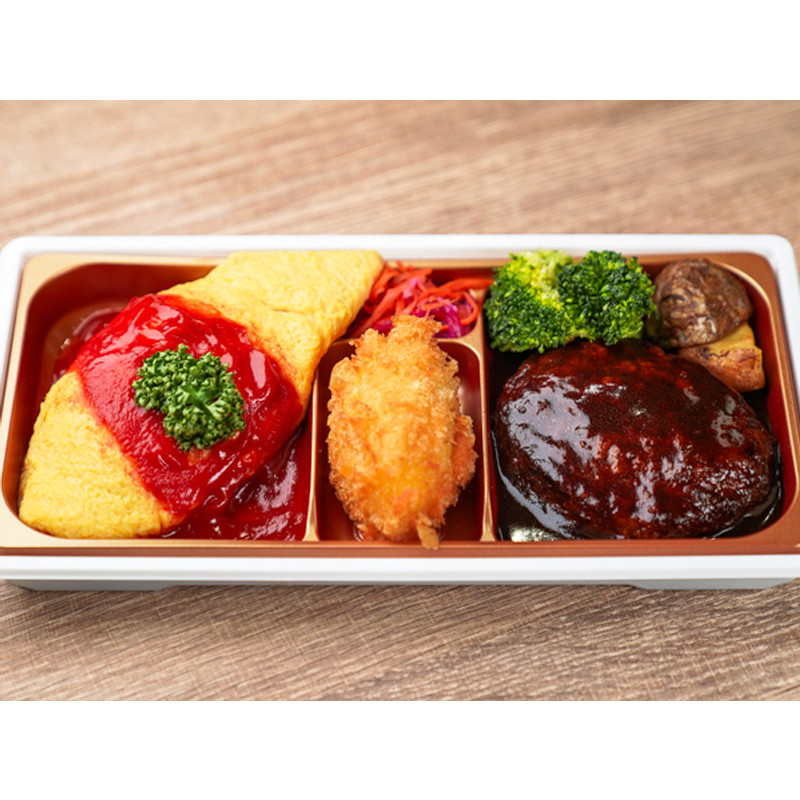 リッチクリームコロッケ東京］ビーフハンバーグ＆海老とブロッコリーの