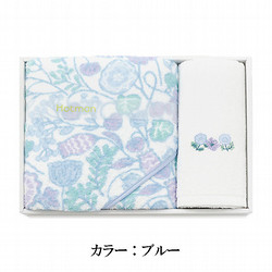 ［ホットマン］クッカ　バスタオル・刺繍ライトフェイスタオルギフトセット