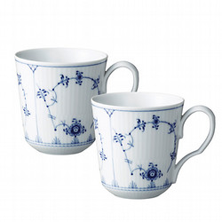 ［ロイヤル コペンハーゲン］ブルーフルーテッド プレイン マグS ペア