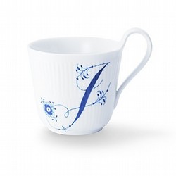 ［ロイヤル コペンハーゲン］ブルーフルーテッド プレイン アルファベットマグ J