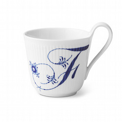 ［ロイヤル コペンハーゲン］ブルーフルーテッド プレイン アルファベットマグ F