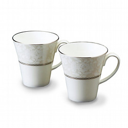 ノリタケ］〈トレフォリオ〉 ゴールド＆プラチナ 22㎝プレート ペア