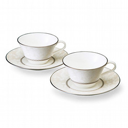 ノリタケ］〈トレフォリオ〉 ゴールド＆プラチナ 22㎝プレート ペア